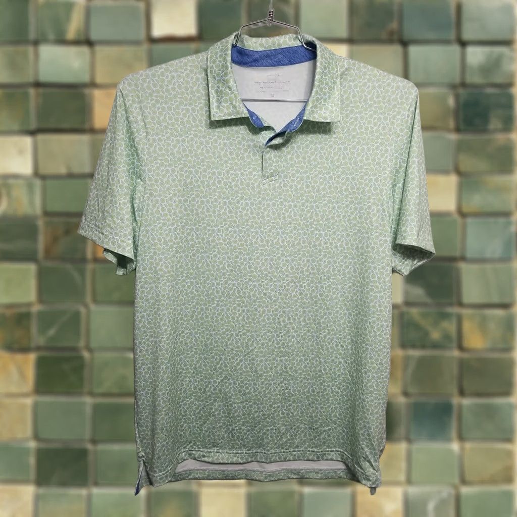 Vineyard Vines Vineyard Vines Performance Polo Mens Shirt Polo short sleeve golf dry fit lime all over 21.5 Chest 31 length Size M Size US M / EU 48-50 / 2 - 1 Thumbnail