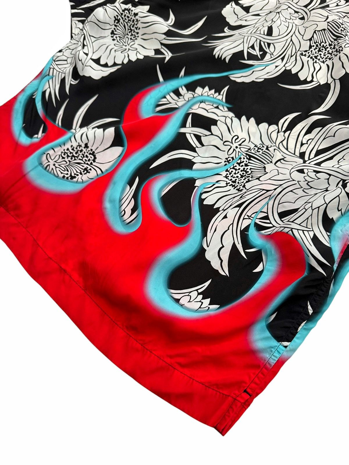 Prada Sample? Rare Viscose Version Flaming Camp Shirt Size US L / EU 52-54 / 3 - 6 Thumbnail