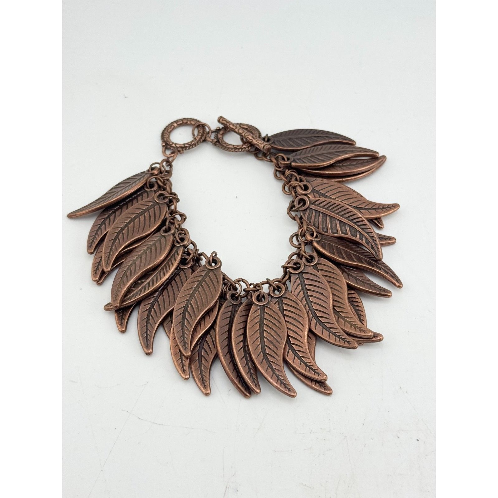 Vintage Bronze leaf charm bracelet Size ONE SIZE - 2 Thumbnail