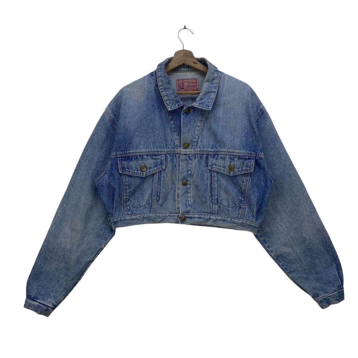 Japanese Brand × Vintage Vintage Japanese Brand Creem Trucker Denim Cropped Jacket Size US M / EU 48-50 / 2 - 1 Thumbnail