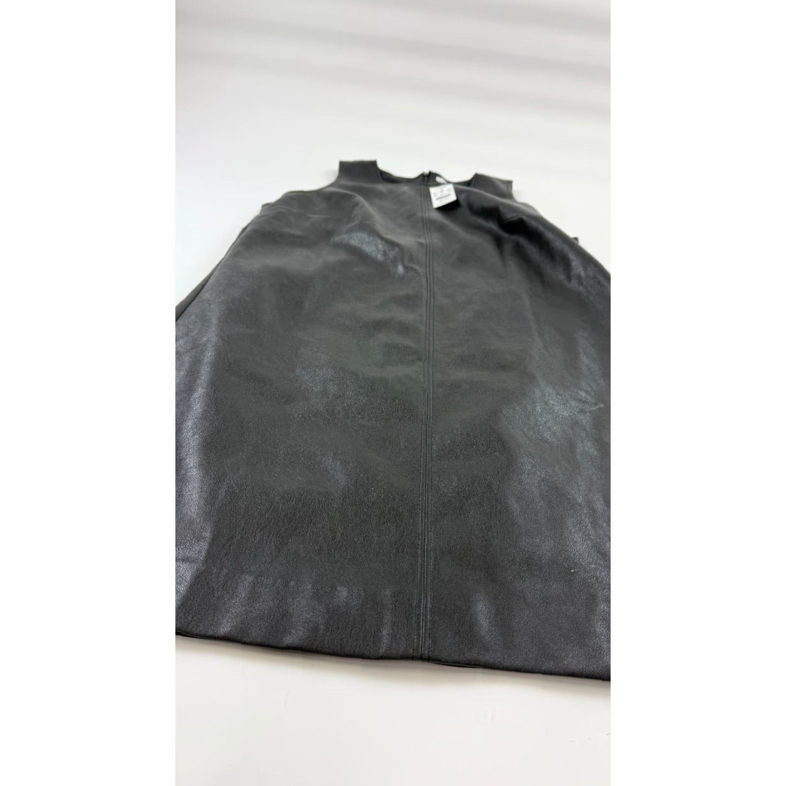 J.Crew J.CREW Dress Womens 14 Black Faux Leather Sleeveless Shift Zipper Round Neck Size XL / US 12-14 / IT 48-50 - 2 Thumbnail