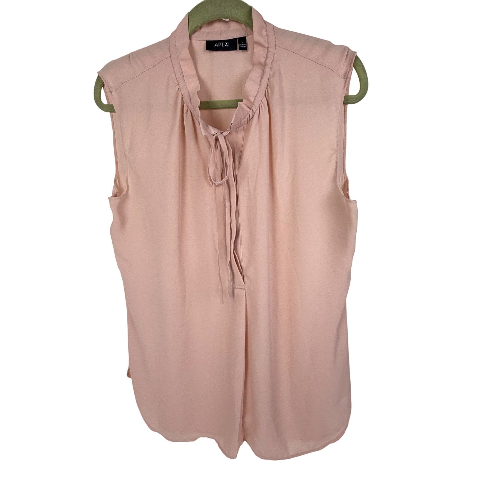 Apt. 9 Apt. 9 Women's Sleeveless Chiffon Blouse Top Ruffle Neck Pin Size L / US 10 / IT 46 - 1 Thumbnail