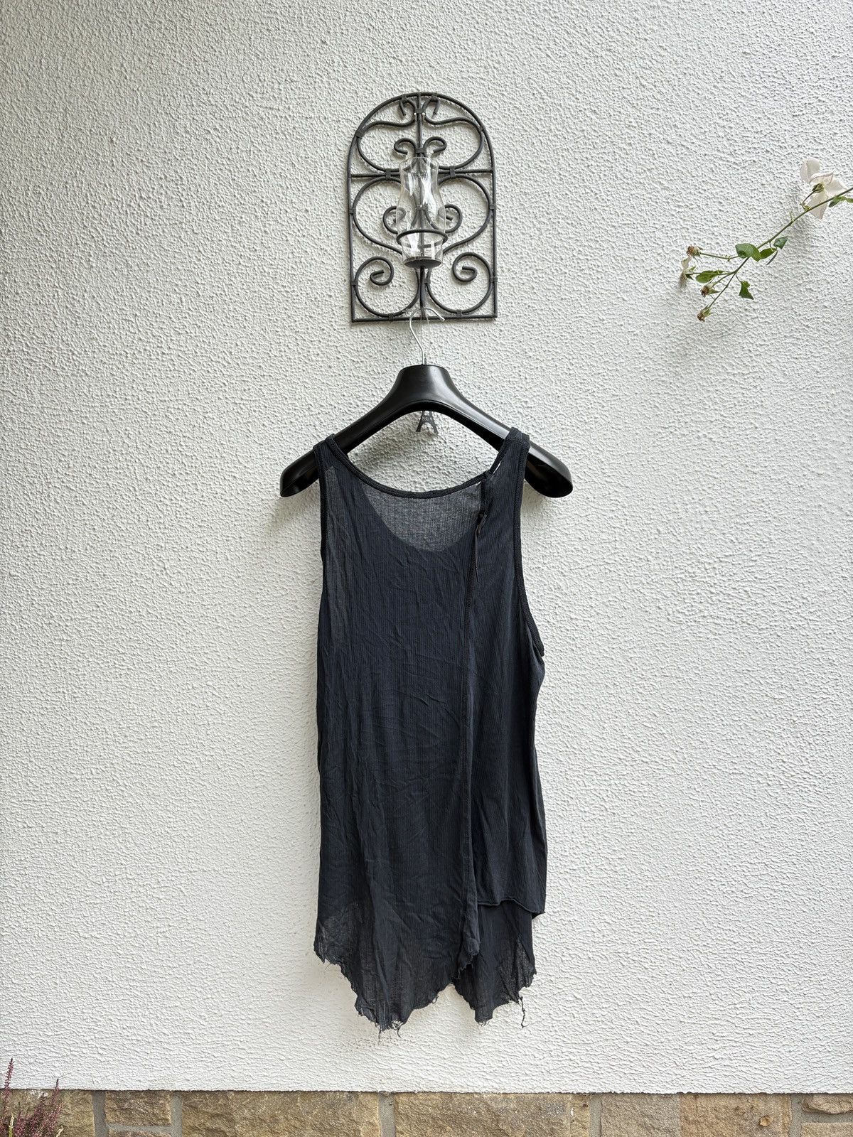 11 By Boris Bidjan Saberi Boris Bidjan Saberi Blue Destroyed Ribbed Tank Top Size US M / EU 48-50 / 2 - 2 Thumbnail