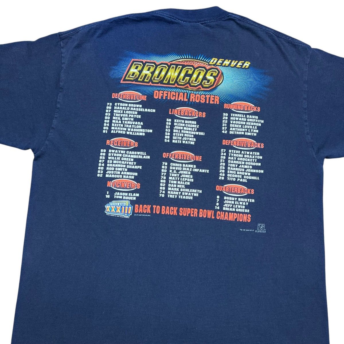 NFL × Vintage 90s NFL Denver Broncos Back To Back Super Bowl Champions Tee Size US L / EU 52-54 / 3 - 13 Thumbnail