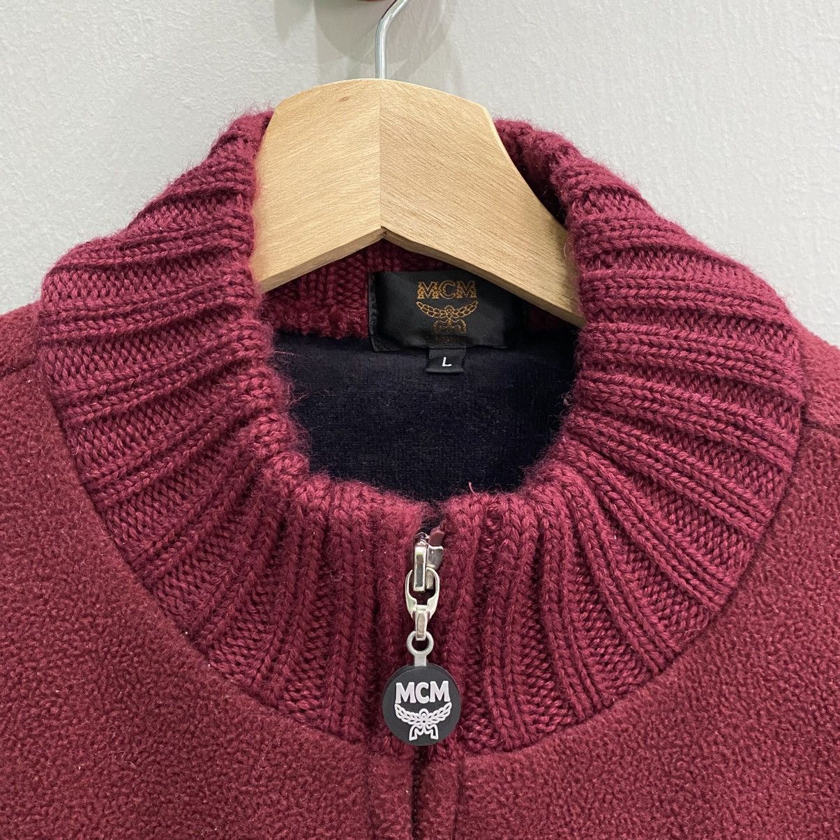 MCM MCM Vintage 90s Hybrid ZipUp Fleece Jacket Cable Knit Sleeve Size US L / EU 52-54 / 3 - 4 Thumbnail