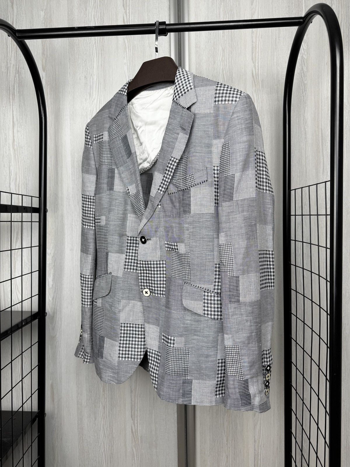 Other Holland Esquire Patchwork Cotton Linen Blazer Vest Set Suit Size 38R - 9 Thumbnail