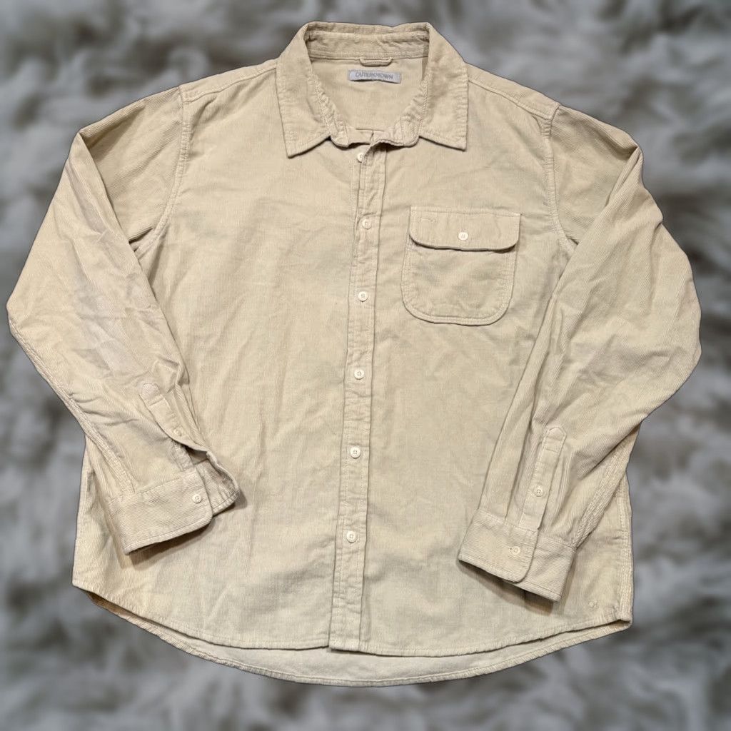 Outerknown VINTAGE Outerknown Seventyseven Shirt Men XL Corduroy Long Sleeve Ivory Button-Up Fashionable Spring Fall Winter Casual Mens Size US XL / EU 56 / 4 - 1 Thumbnail