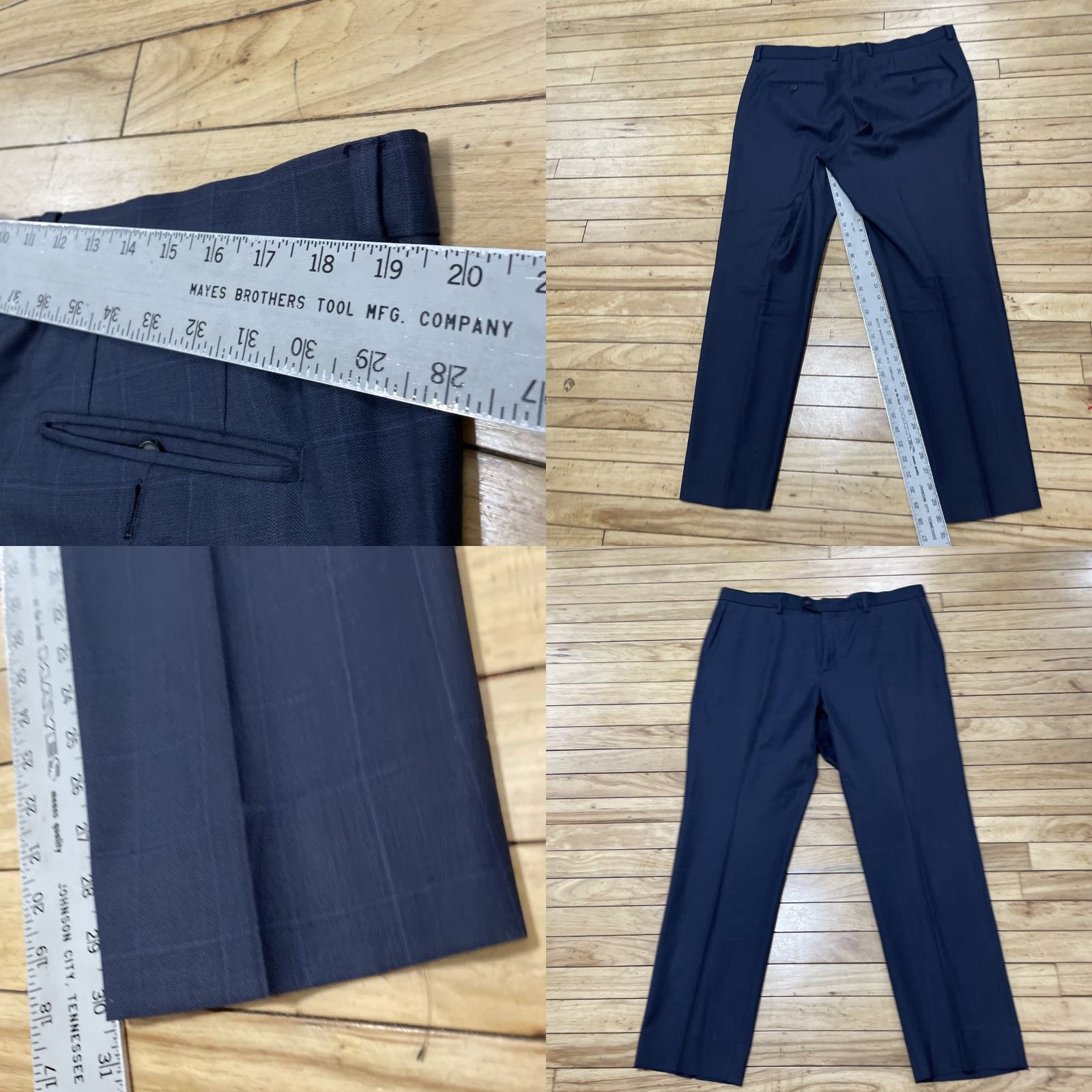 Vintage JACK SPADE Wool Pants Men 39 Blue Gray Plaid Preppy Dress Slacks Trousers 38x31 Pants Size US 39 - 8 Thumbnail