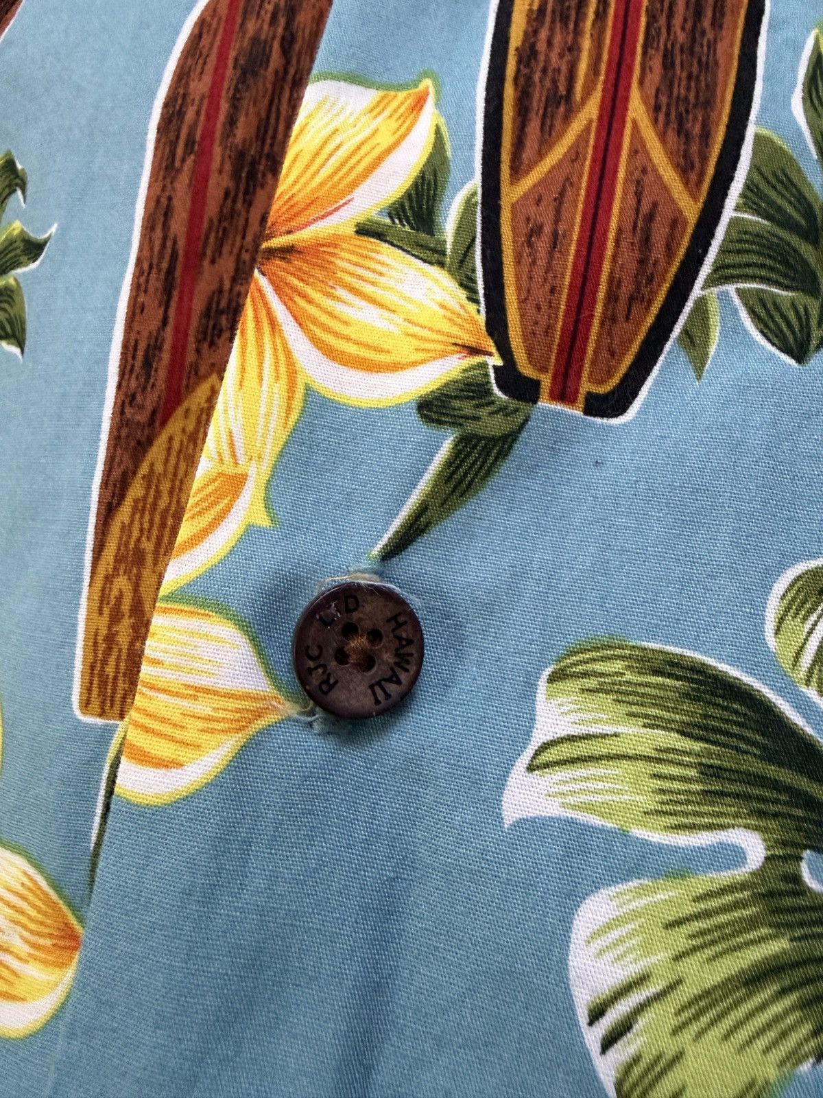 Vintage RJC Hawaiian Aloha Shirt Blue Surfboard Ukulele Palm USA S Size US S / EU 44-46 / 1 - 7 Thumbnail