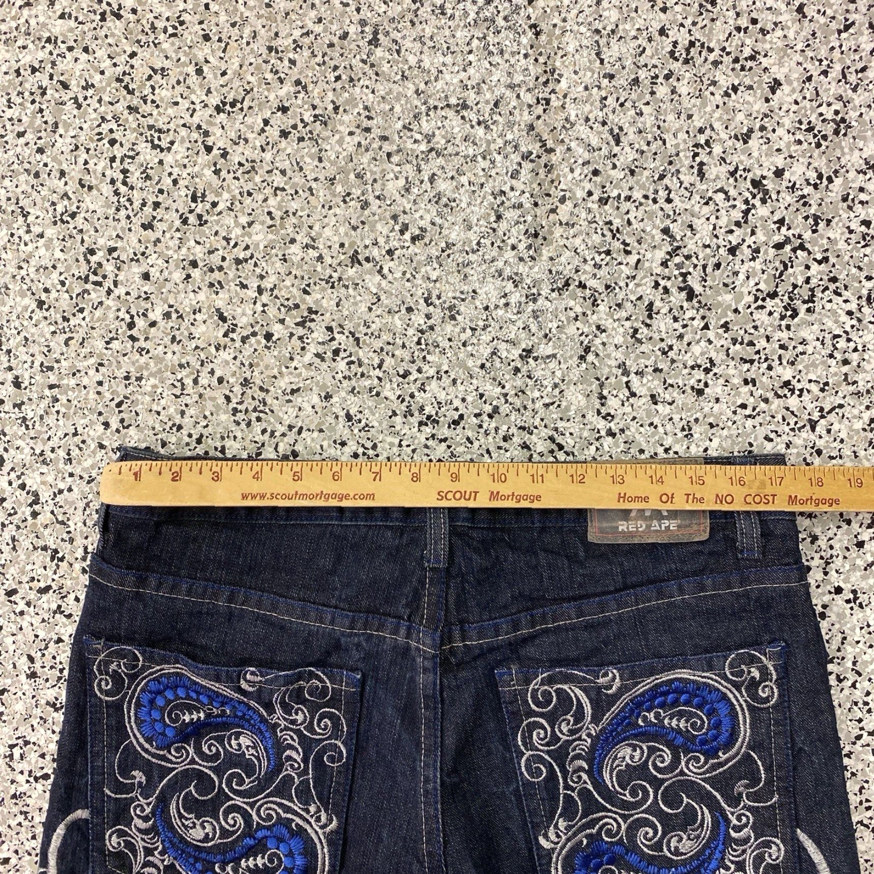 Vintage VINTAGE Red Ape Jeans Baggy Y2K Embroidered Jeans Wide-Leg 38 Blue EUC Mens Jeans Size US 38 / EU 54 - 6 Thumbnail