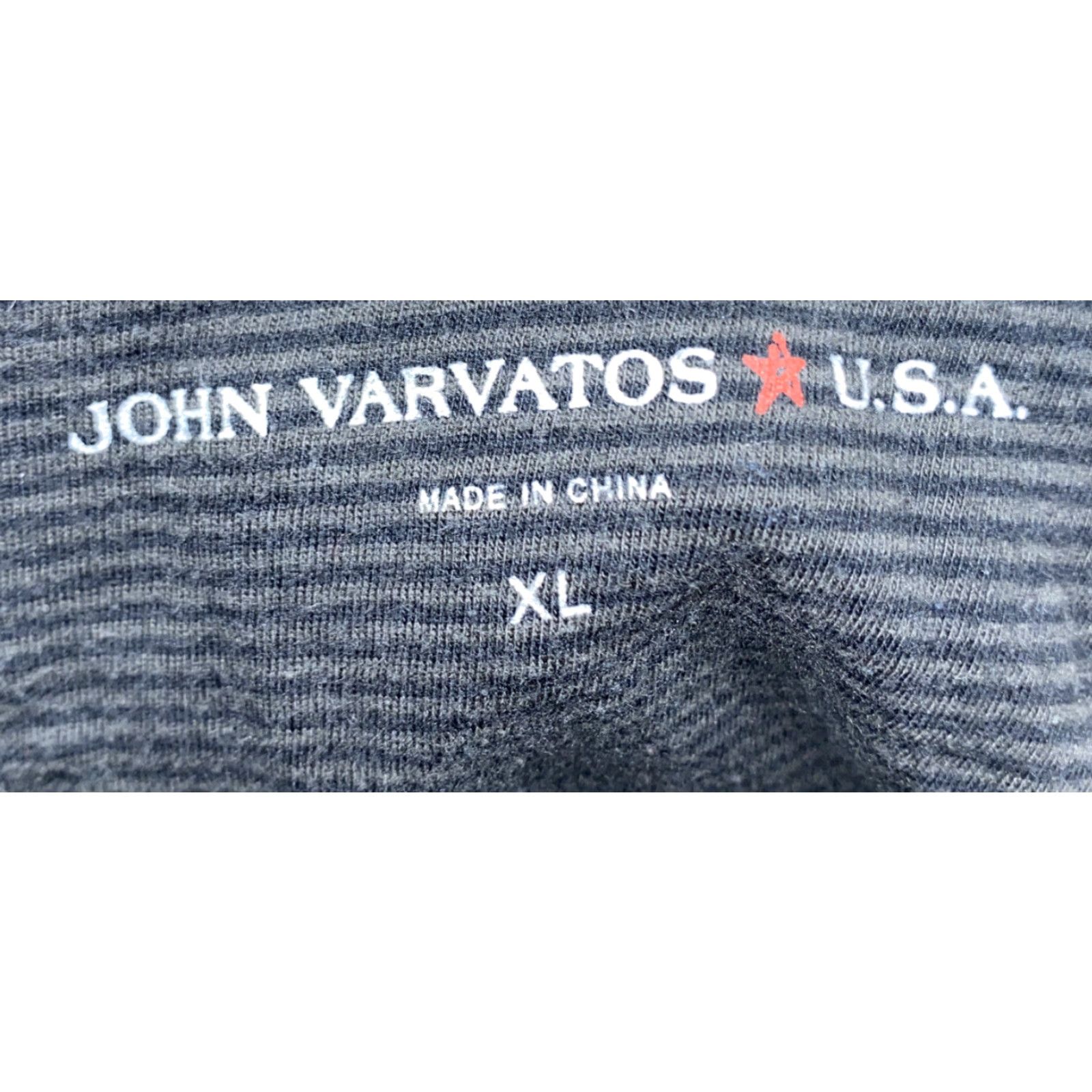 John Varvatos John Varvatos USA Men's Golf Polo Shirt XL Black Gray Striped Short Sleeve Cotton Mens Size US XL / EU 56 / 4 - 6 Thumbnail