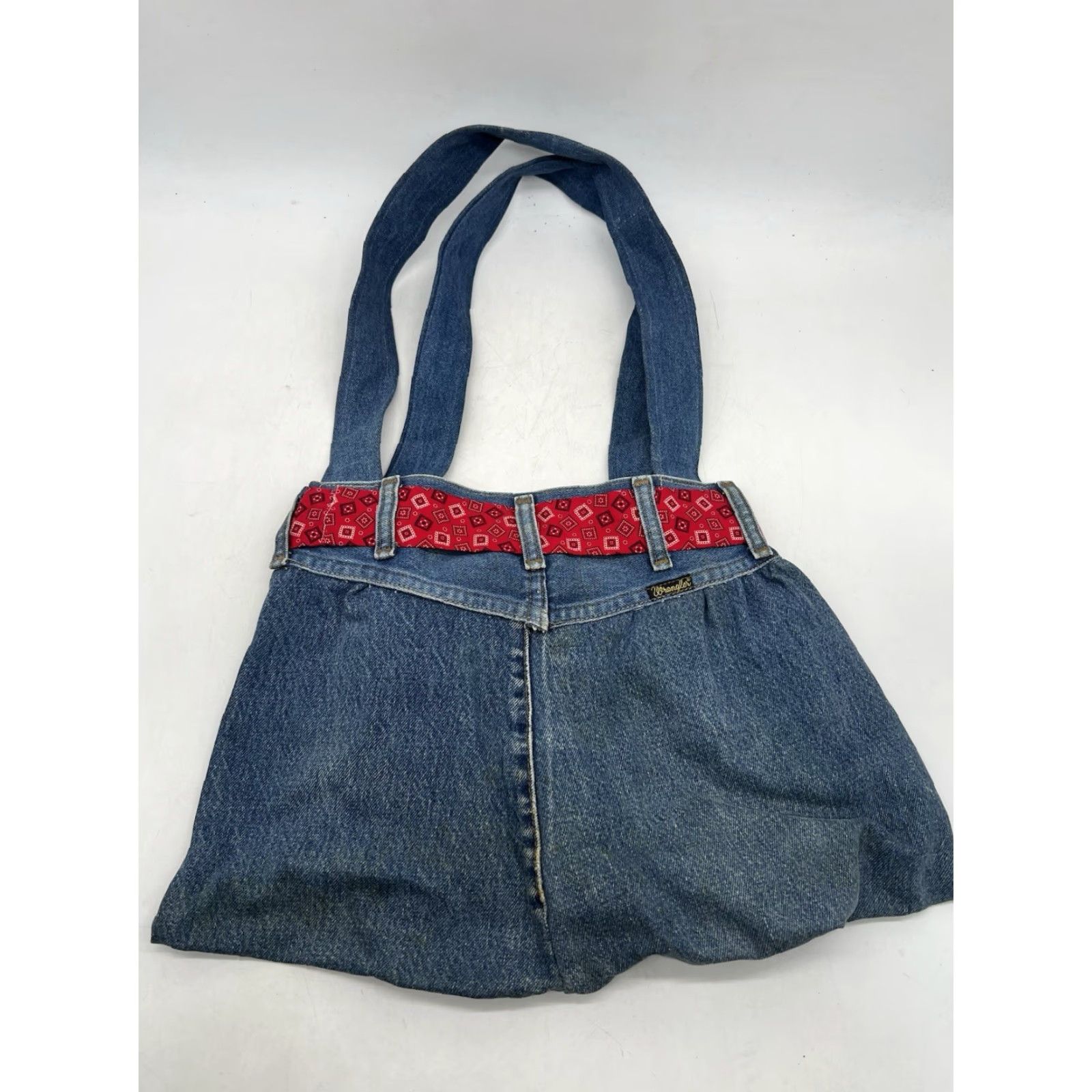 Wrangler VINTAGE Wrangler Denim Jean Shoulder Bag Purse Western Upcycled Country Girl Western Denim Bag Purse Size 32" / US 10 / IT 46 - 4 Thumbnail