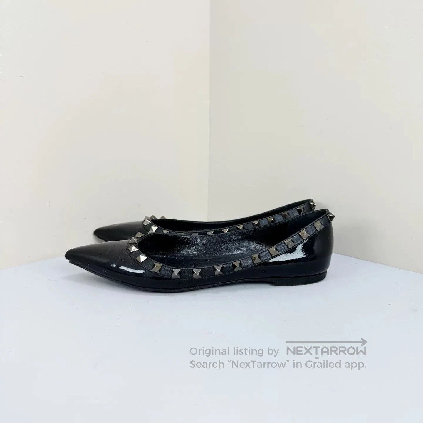Valentino Valentino Black Studded Flat Shoes. Size US 5 / IT 35 - 2 Thumbnail