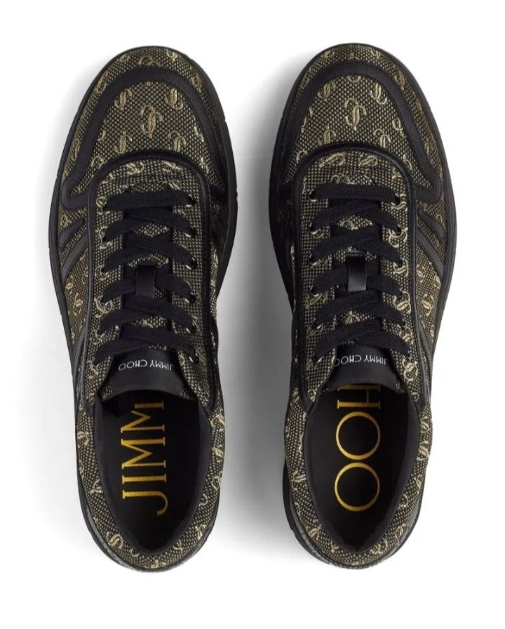 Jimmy Choo Jimmy Choo: Black/Gold Monogram Sneakers (BRAND NEW) Size US 9 / EU 42 - 3 Thumbnail