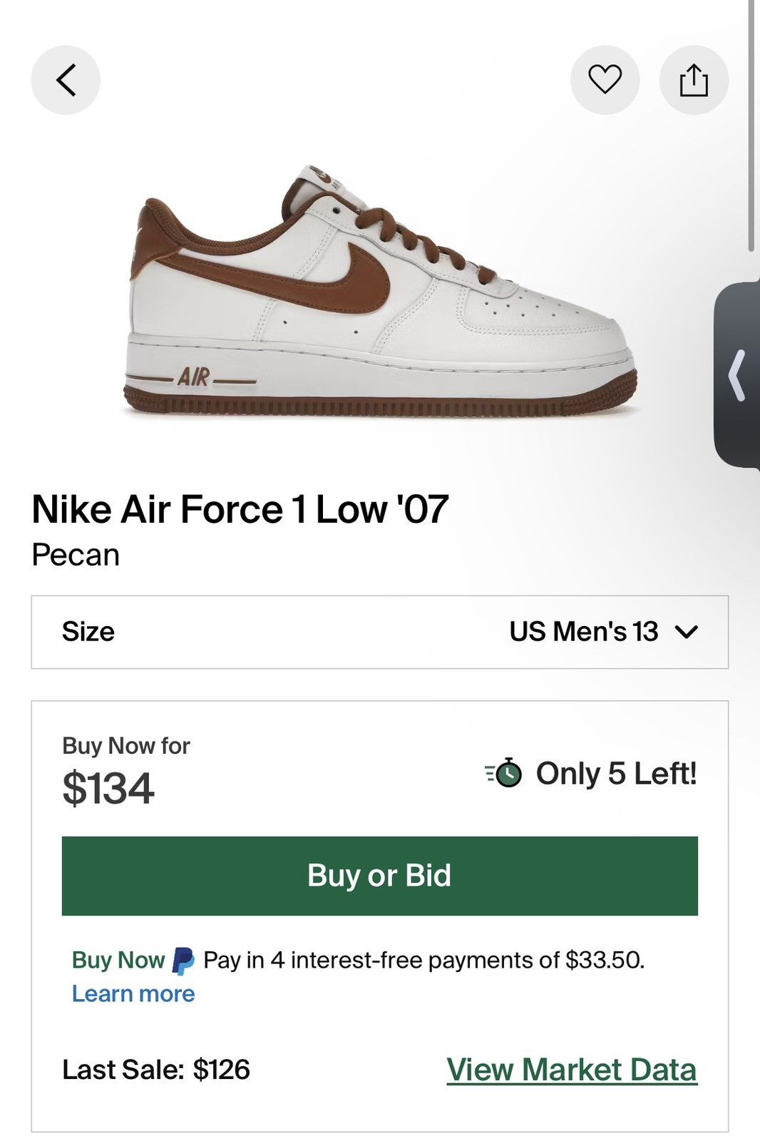 Nike Nike Air Force 1 Pecan Brown Size US 13 / EU 46 - 12 Thumbnail