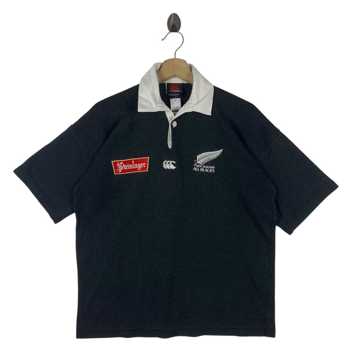 CANTERBURY×ALLBLACKS×SteinLager　オーストラリア製 RARE Vintage 90s Distressed Canterbury New Zealand All