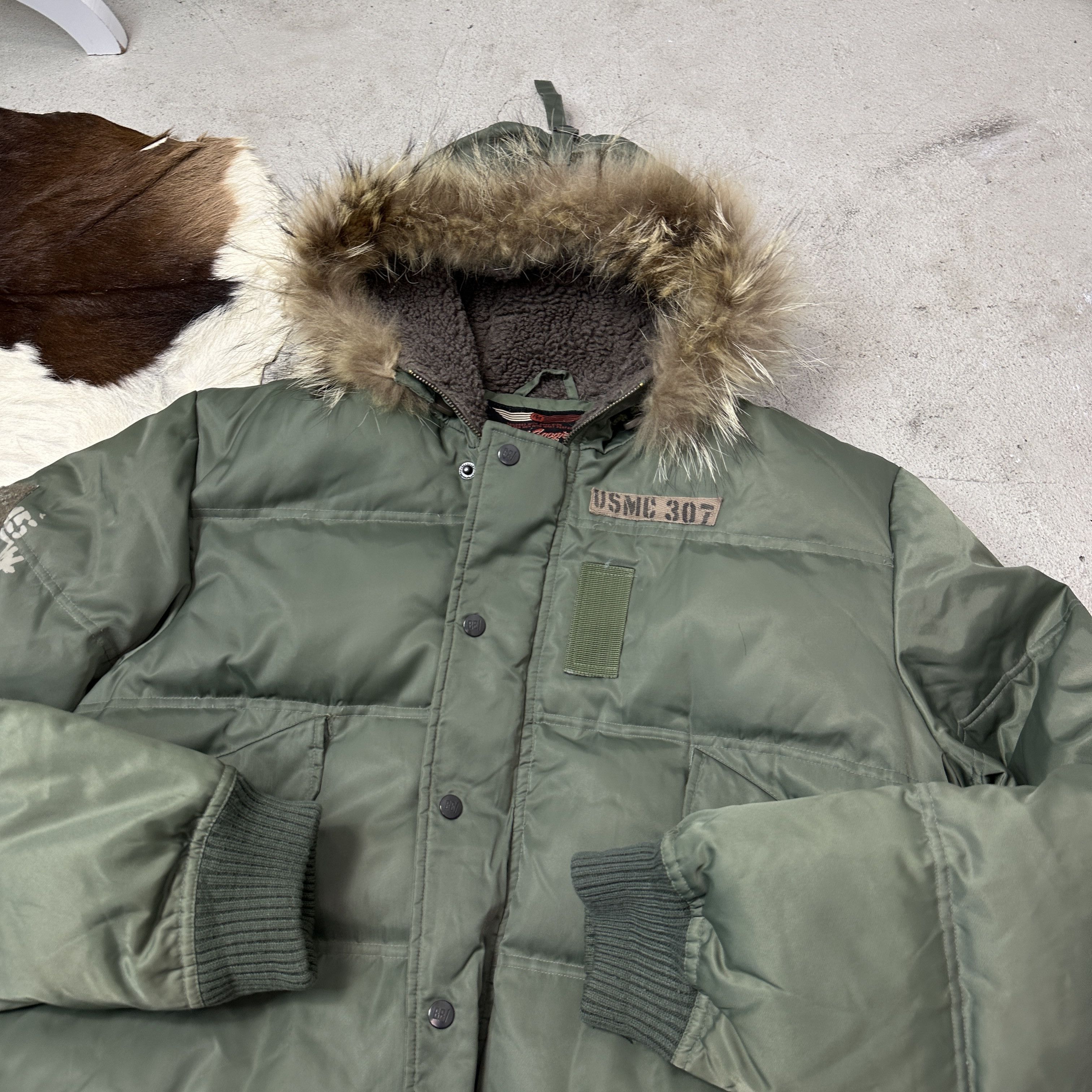 Vintage Vintage Bomb Boogie Real Down Fur Military Bomber Jacket Y2K Size US L / EU 52-54 / 3 - 4 Thumbnail