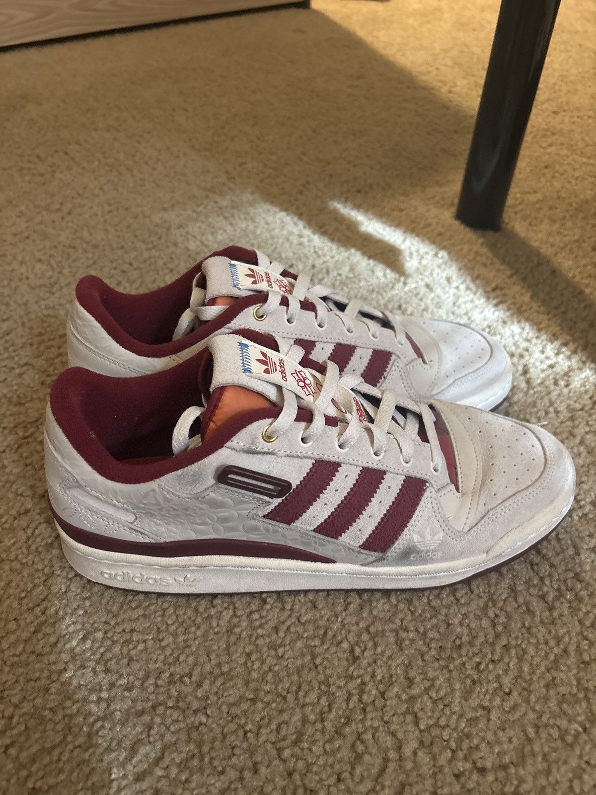 Adidas Adidas forum beige/maroon Size US 10.5 / EU 43-44 - 6 Thumbnail