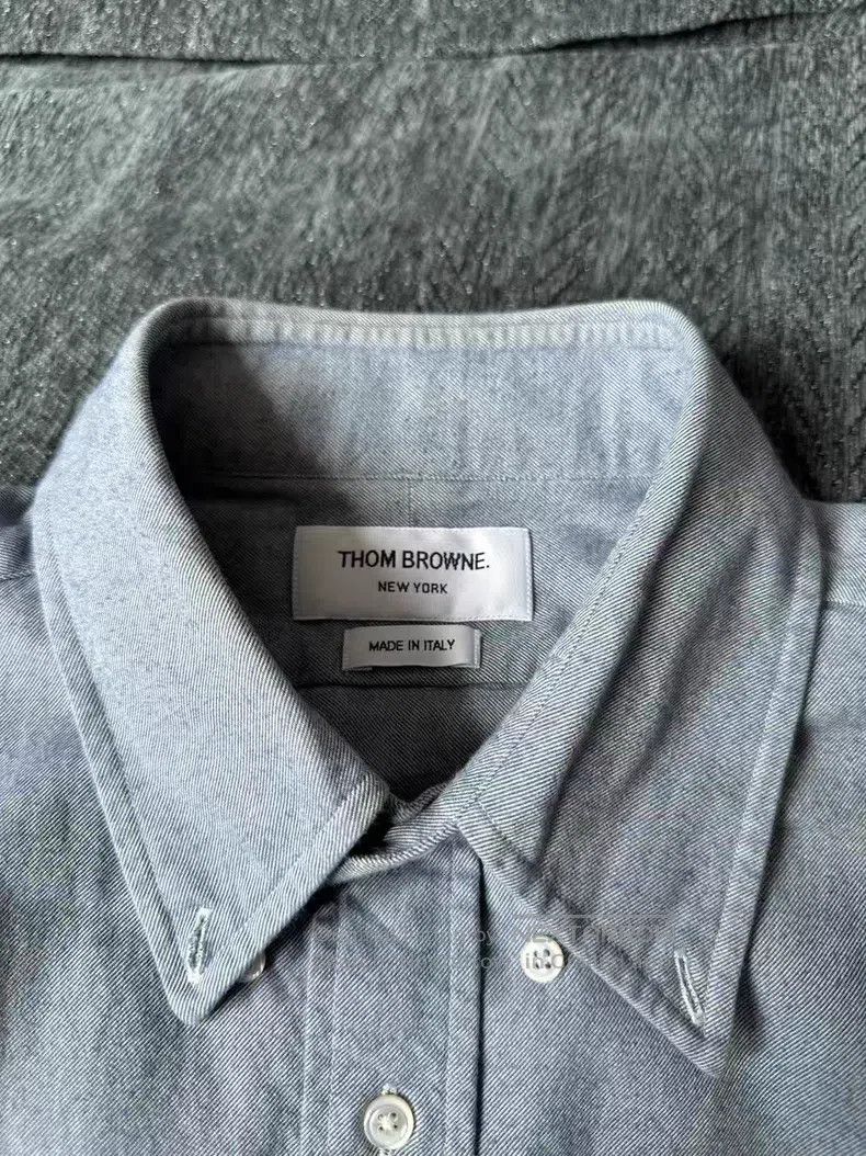 Thom Browne Thom Browne Blue Sleeve Logo Shirt Size US M / EU 48-50 / 2 - 3 Thumbnail