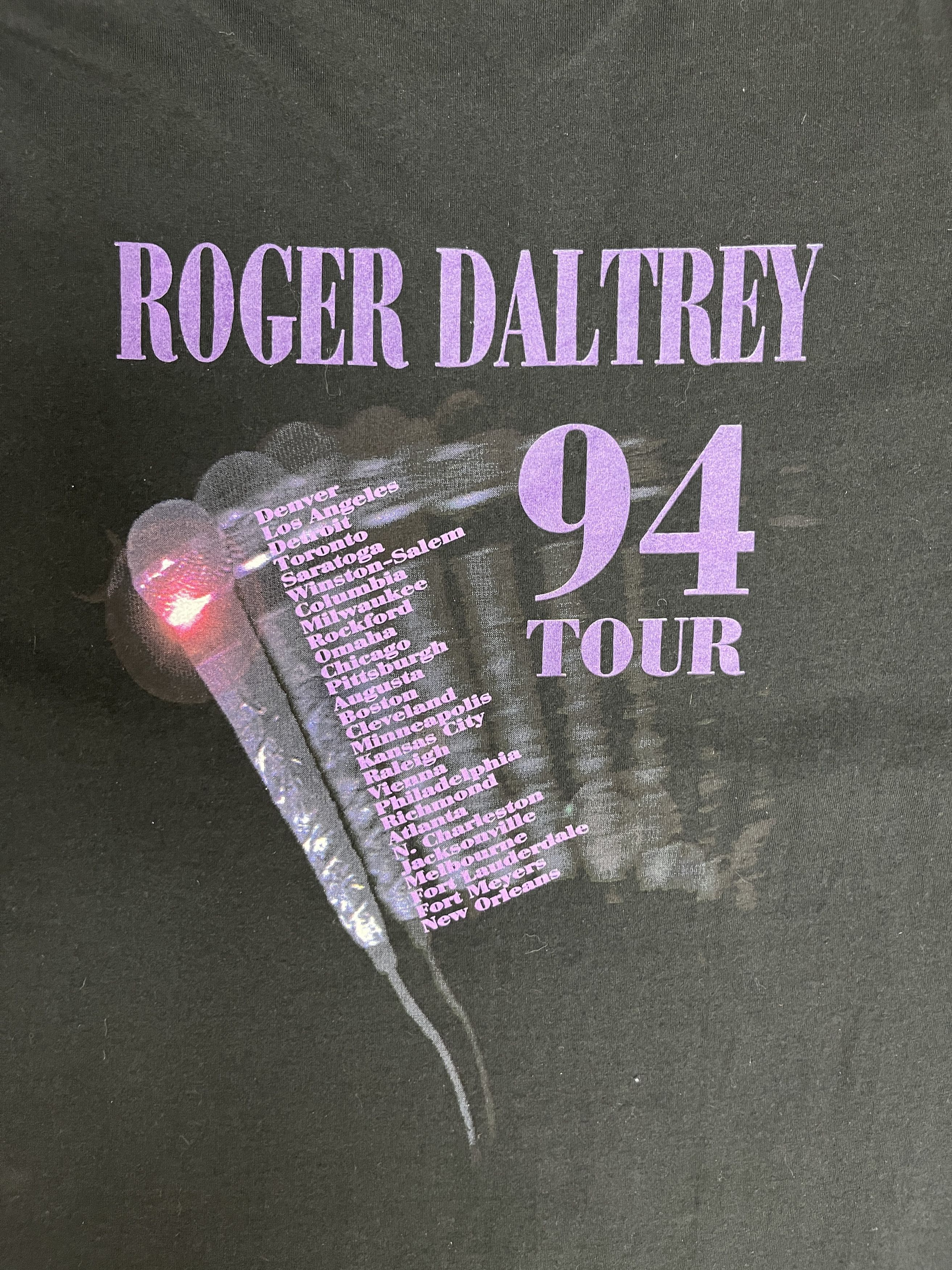 Vintage Roger Daltrey '94 Tour Vintage Black T-Shirt Tee Size US XL / EU 56 / 4 - 5 Thumbnail
