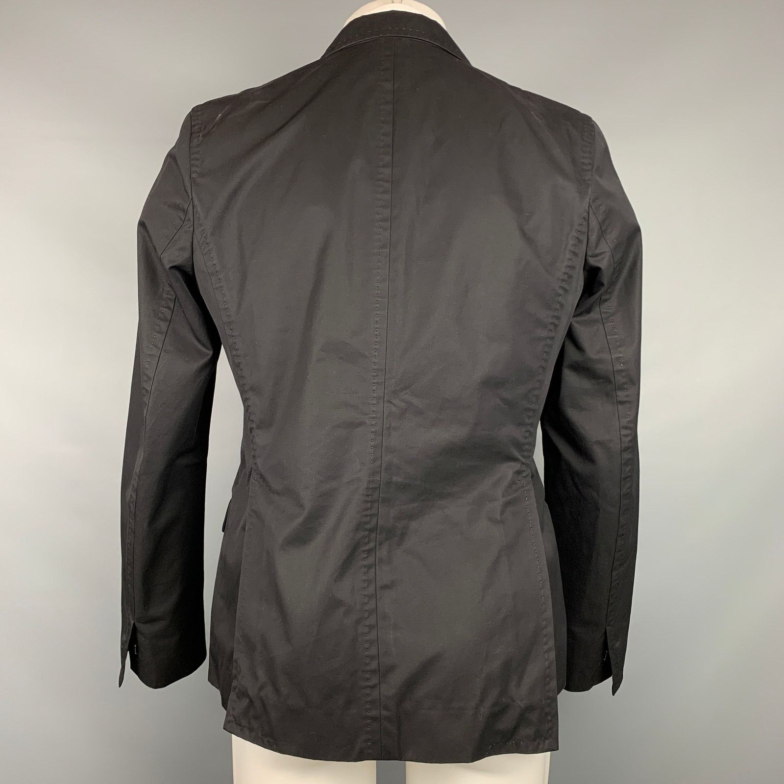 Dsquared2 DSQUARED2 Size 40 Black Cotton Peak Lapel Sport Coat Size 40R - 3 Thumbnail
