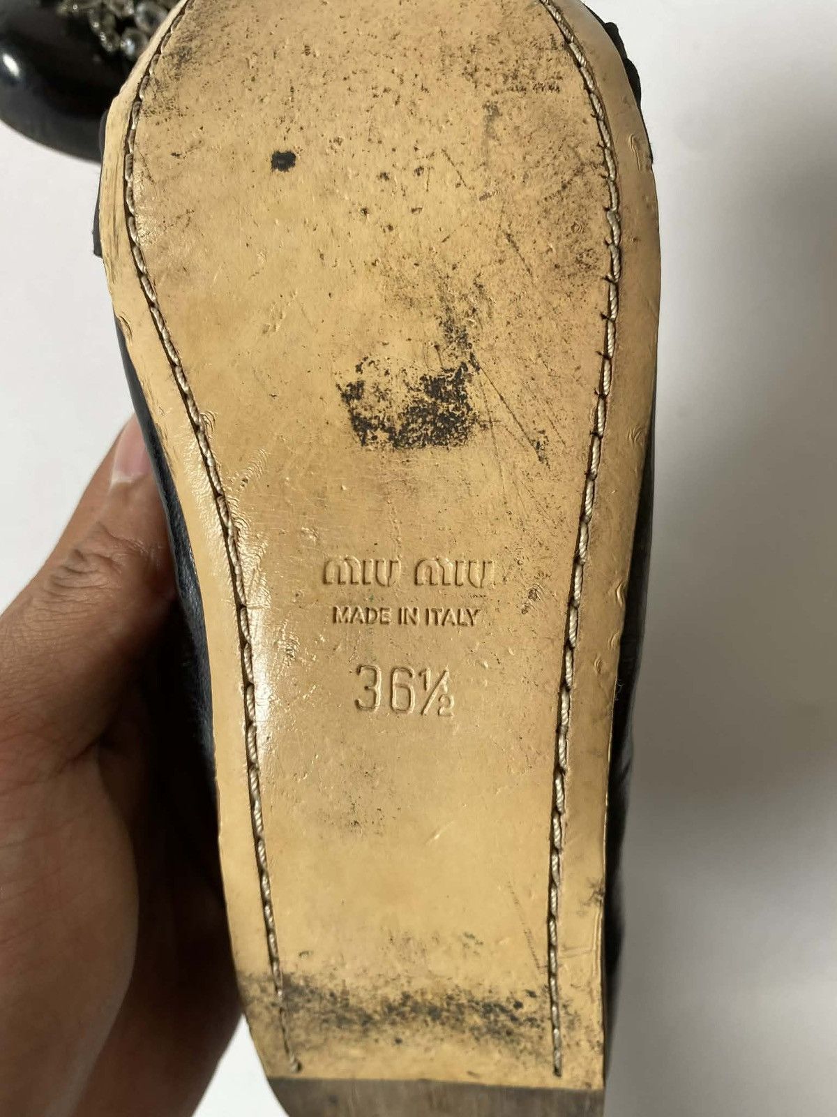 Miu Miu Miu Miu Y2K Archive Crystal-Embellished Scrunch Flats Size US 8.5 / IT 38.5 - 6 Thumbnail