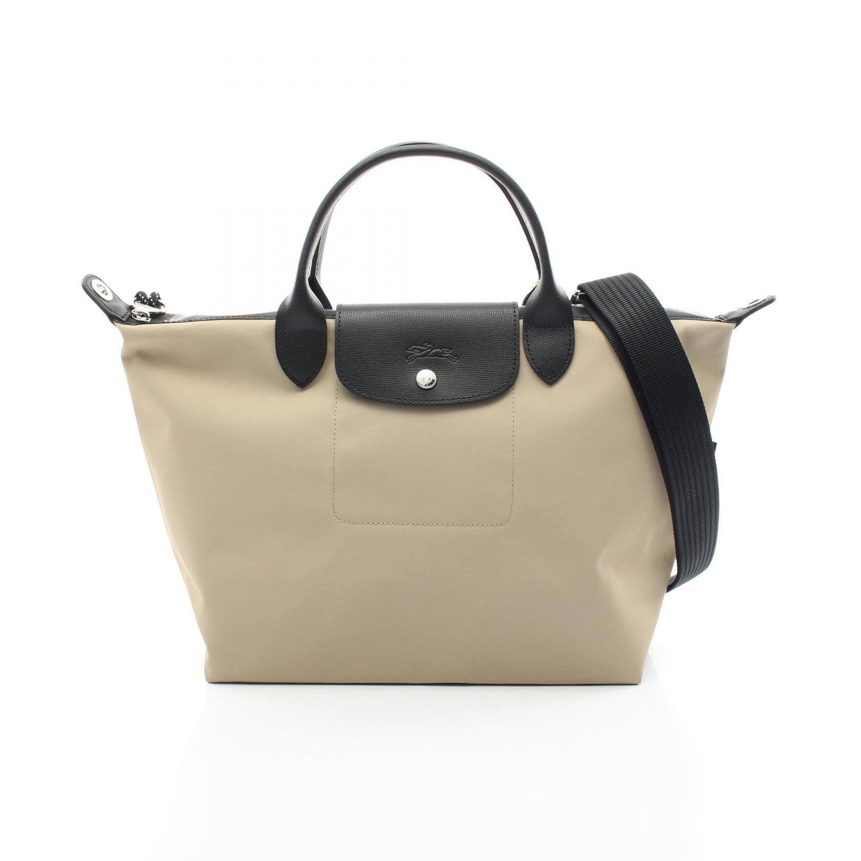 Longchamp Longchamp Le Preage Energy L Top Handle Handbag Tote Bag Canvas Leather Beige Black Size ONE SIZE - 1 Thumbnail