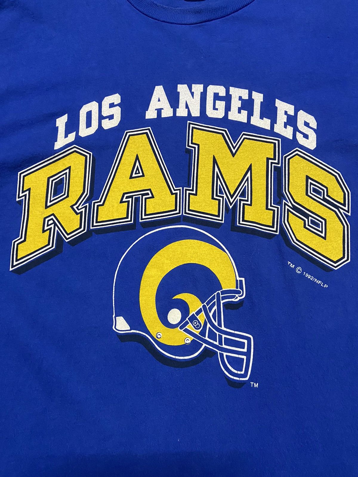 NFL × Vintage Vintage 90s Los Angeles Rams Single Stitch Tshirt Size US XL / EU 56 / 4 - 2 Thumbnail