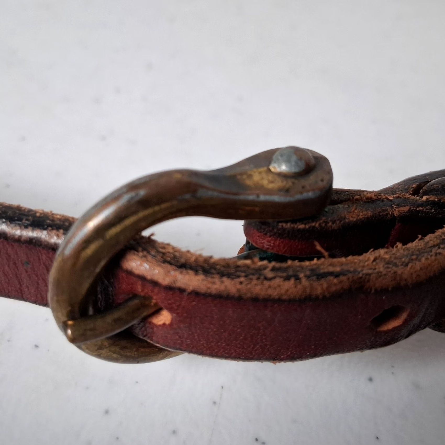 Etienne Aigner VINTAGE Etienne Aigner Belt Women 32 Leather Brass Buckle 1/2" Brown Adjustable Horsehoe Buckle Size ONE SIZE - 7 Thumbnail