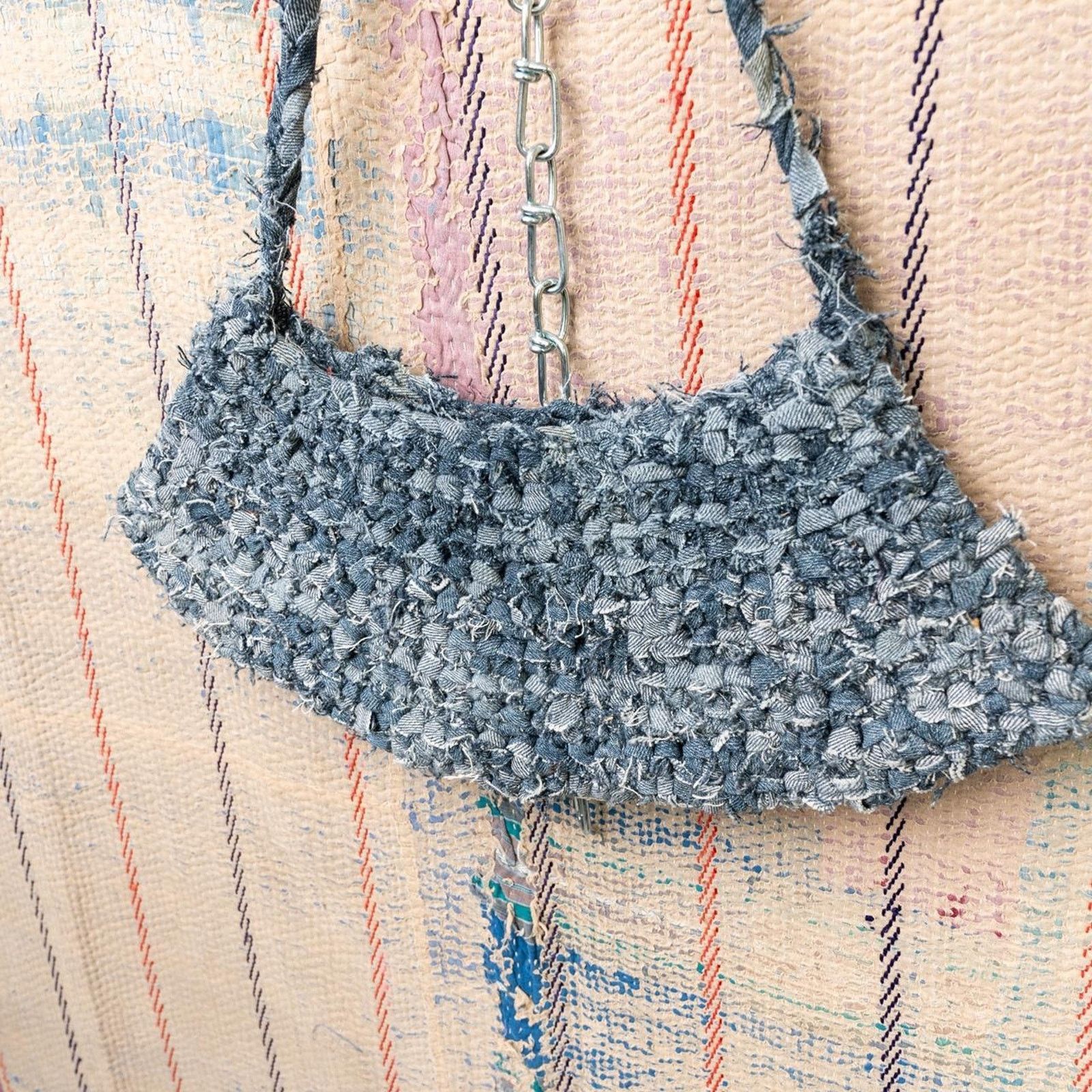 Carhartt Upcycled Crochet Baguette Bag |crochet Shoulder Bag Size ONE SIZE - 4 Thumbnail