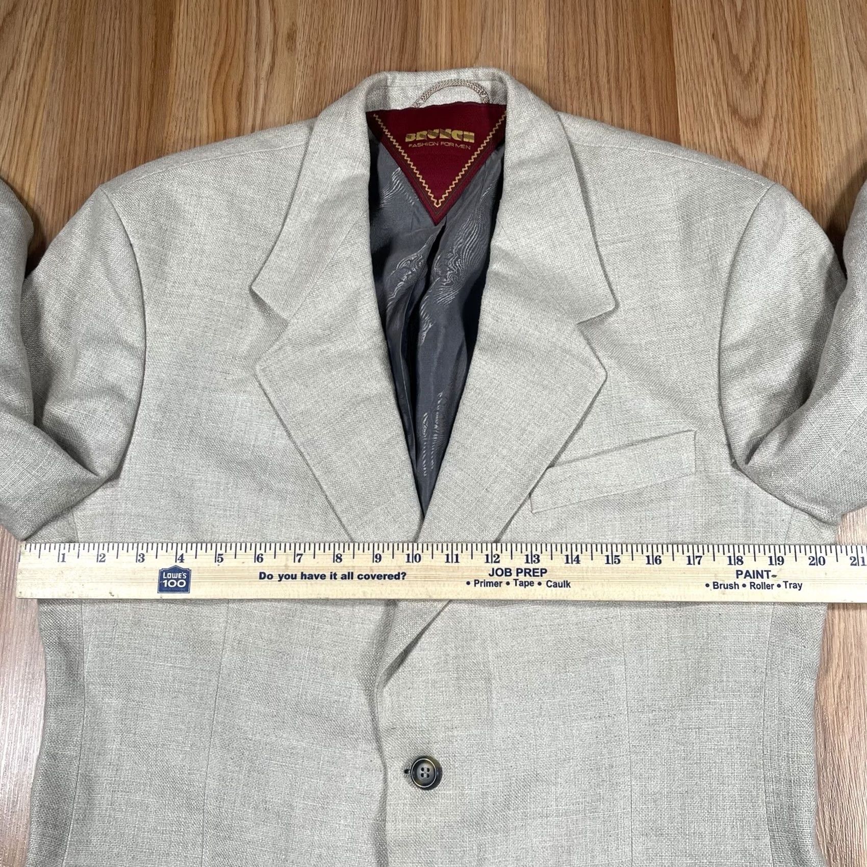 Vintage Brunch Sport Coat 100% Linen Blazer 3 Button Jacket Mens 41 Beige Linen Blazer Shirt Jacket Men 41 Mens Size 42R - 7 Thumbnail