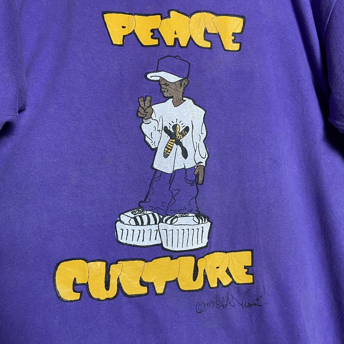 Vintage Vintage 90s Peace Culture Hiphop Graphic T-Shirt Size US XL / EU 56 / 4 - 2 Thumbnail