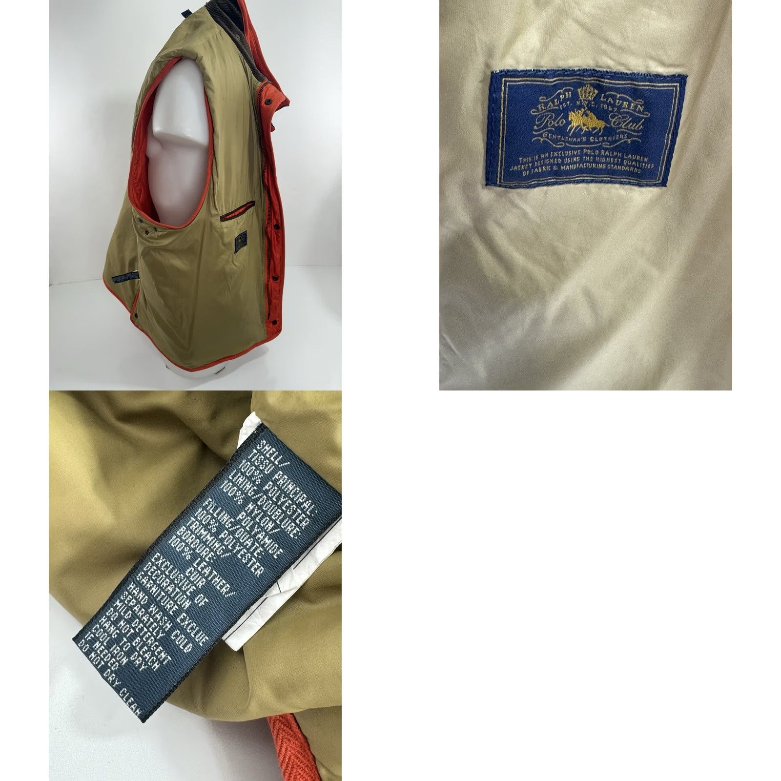 Ralph Lauren POLO RALPH LAUREN Quilted Vest Hunting Ranch Field - 2XL Orange Mens Polo Ralph Lauren Vest - Quilted Hunting Field Vest - EXCELLENT Size US XXL / EU 58 / 5 - 8 Thumbnail