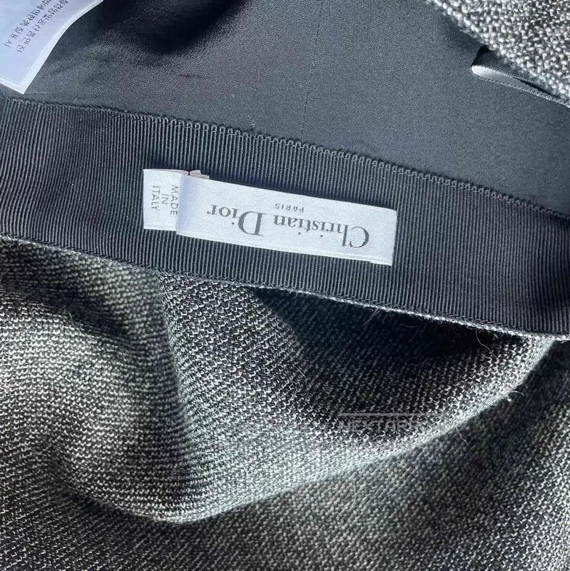 Dior Dior Gray Wool Midi Skirt for Women . Size 23" - 3 Thumbnail