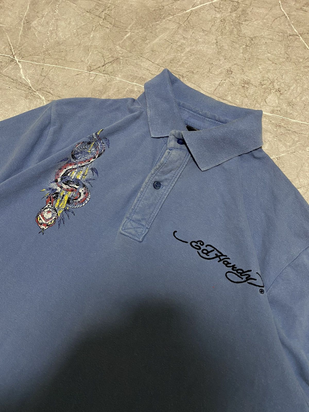 Christian Audigier × Ed Hardy × Vintage Vintage Y2K Ed Hardy By Christian Audigier Big Logo Polo Size US XXL / EU 58 / 5 - 11 Thumbnail