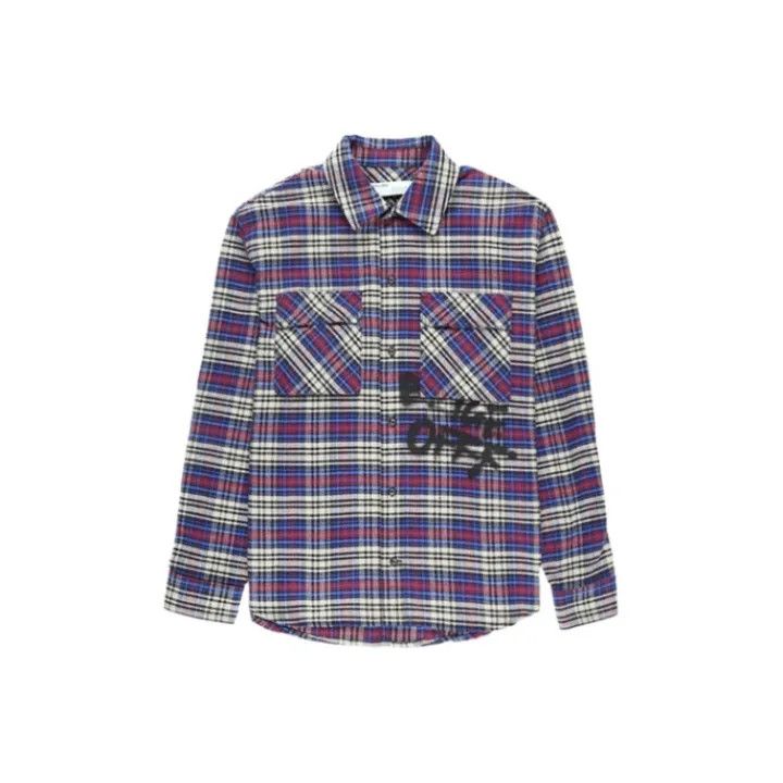 Off-White Off-White Blue Plaid Button-Up Shirt for Men 0079 Size US M / EU 48-50 / 2 - 1 Thumbnail