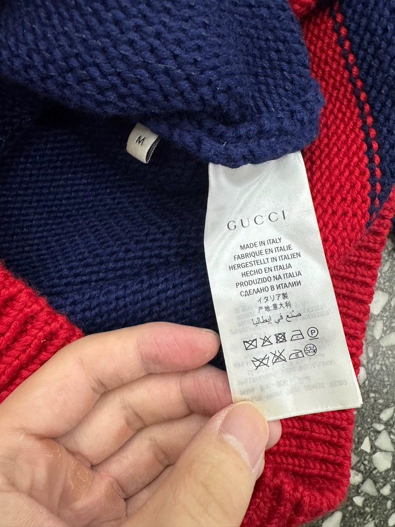 Gucci GucciBlue and red-edged knitted sweater 2503-Nextarrow Size US M / EU 48-50 / 2 - 3 Thumbnail