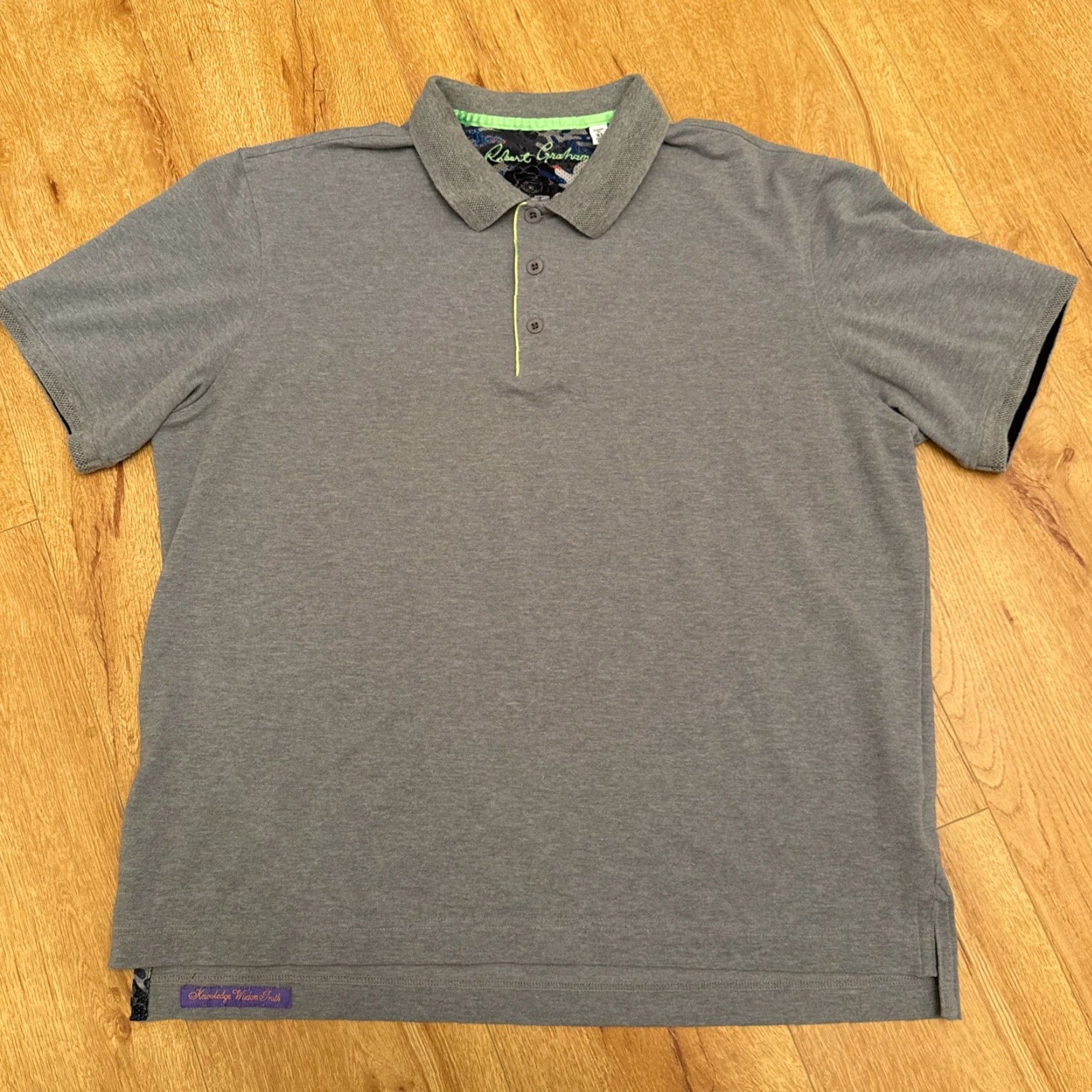 Robert Graham Robert Graham Polo Shirt Mens XL Gray Performance Short Sleeve Golf Shirt Size US XL / EU 56 / 4 - 2 Thumbnail