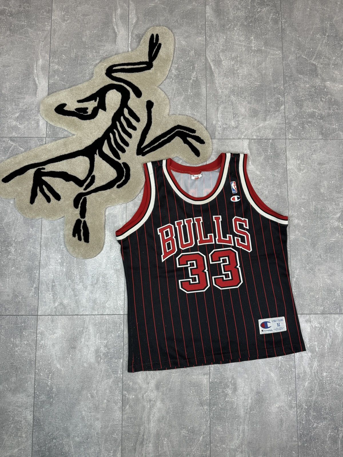 NBA × Vintage Mens Vintage Champion Chicago Bulls Scottie Pippen T-shirt Size US M / EU 48-50 / 2 - 1 Thumbnail