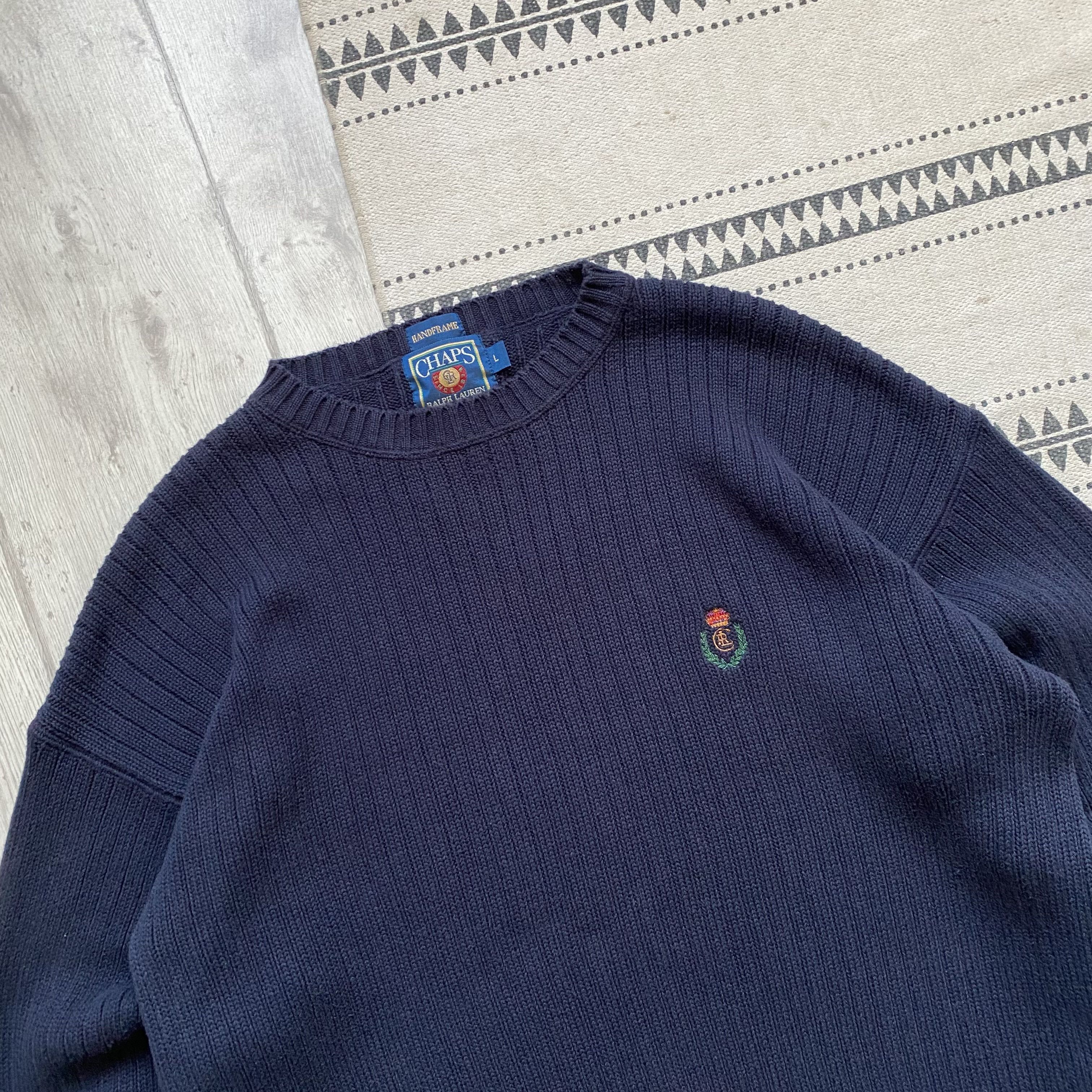 Chaps Ralph Lauren Vintage 80-90s Chaps Ralph Lauren Ribbed knit sweater Y2K Size US L / EU 52-54 / 3 - 2 Thumbnail