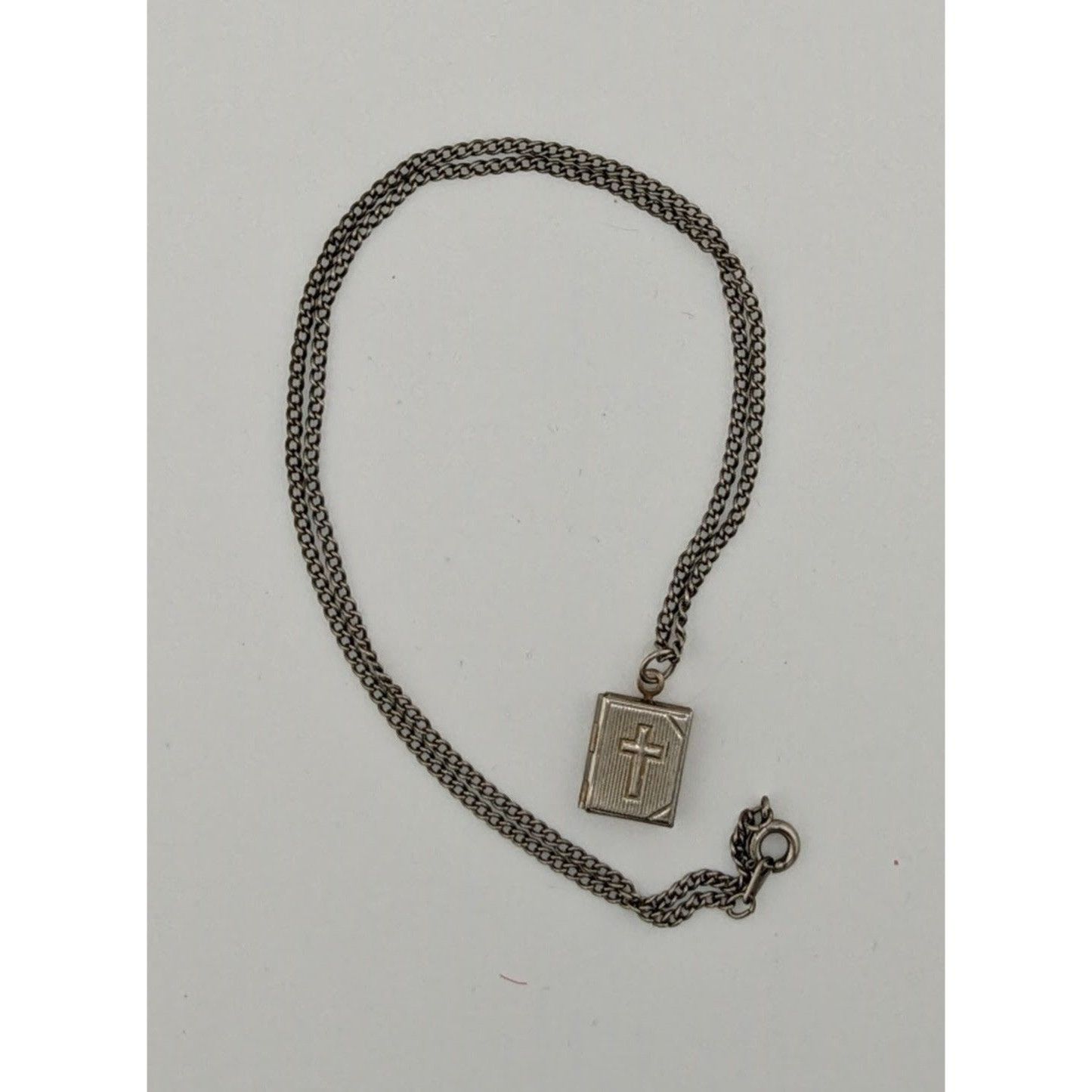 Other Vintage Religious Dainty Cross Engraved Book Locket Necklace Size ONE SIZE - 5 Thumbnail