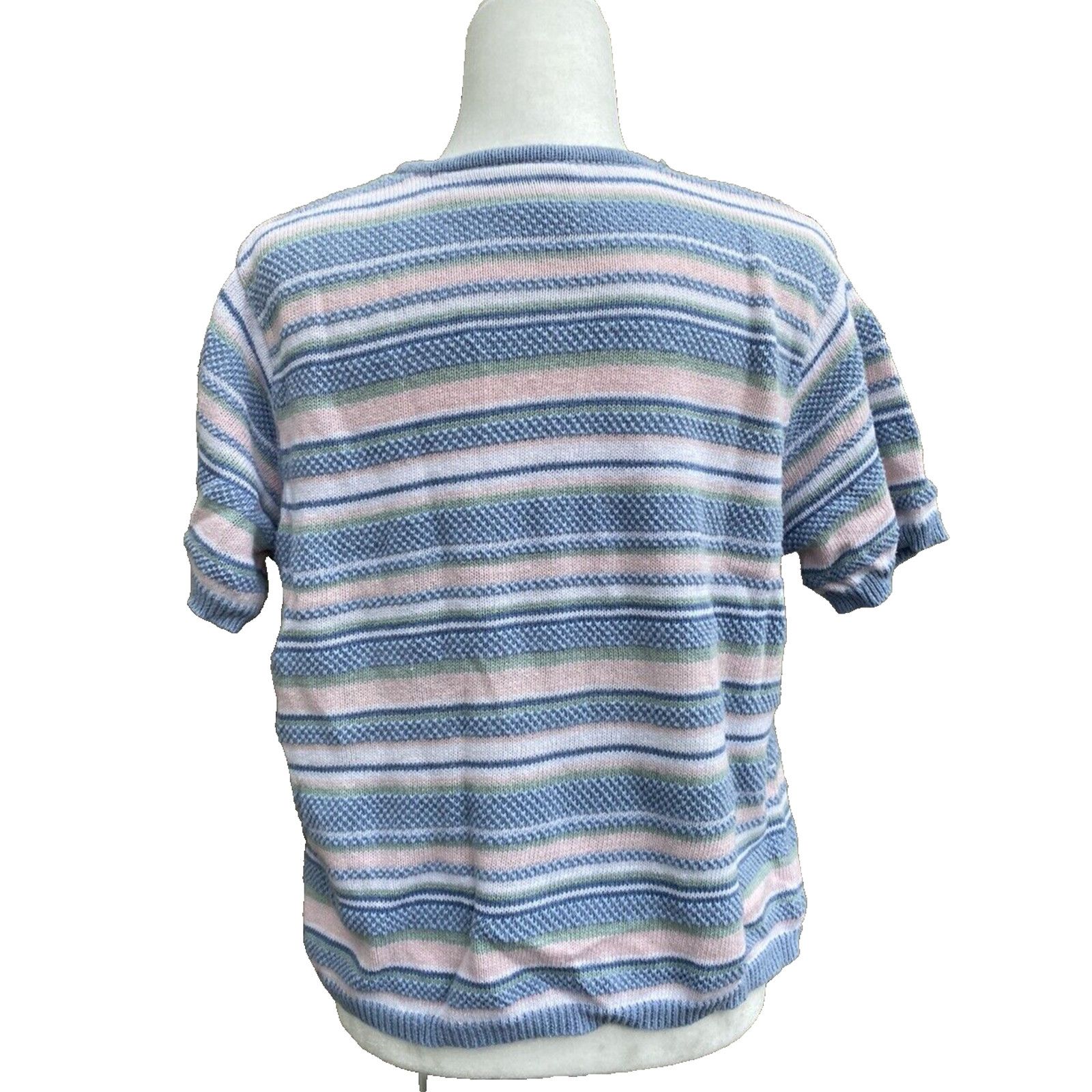 Ralph & Russo Russ striped knit top light cotton Hong Kong size L A000183 Size L / US 10 / IT 46 - 3 Thumbnail