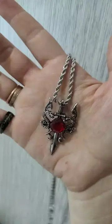 Jewelry × Vintage Dragon Sword Pendant Necklace🔥🔥🔥 Size ONE SIZE - 4 Thumbnail
