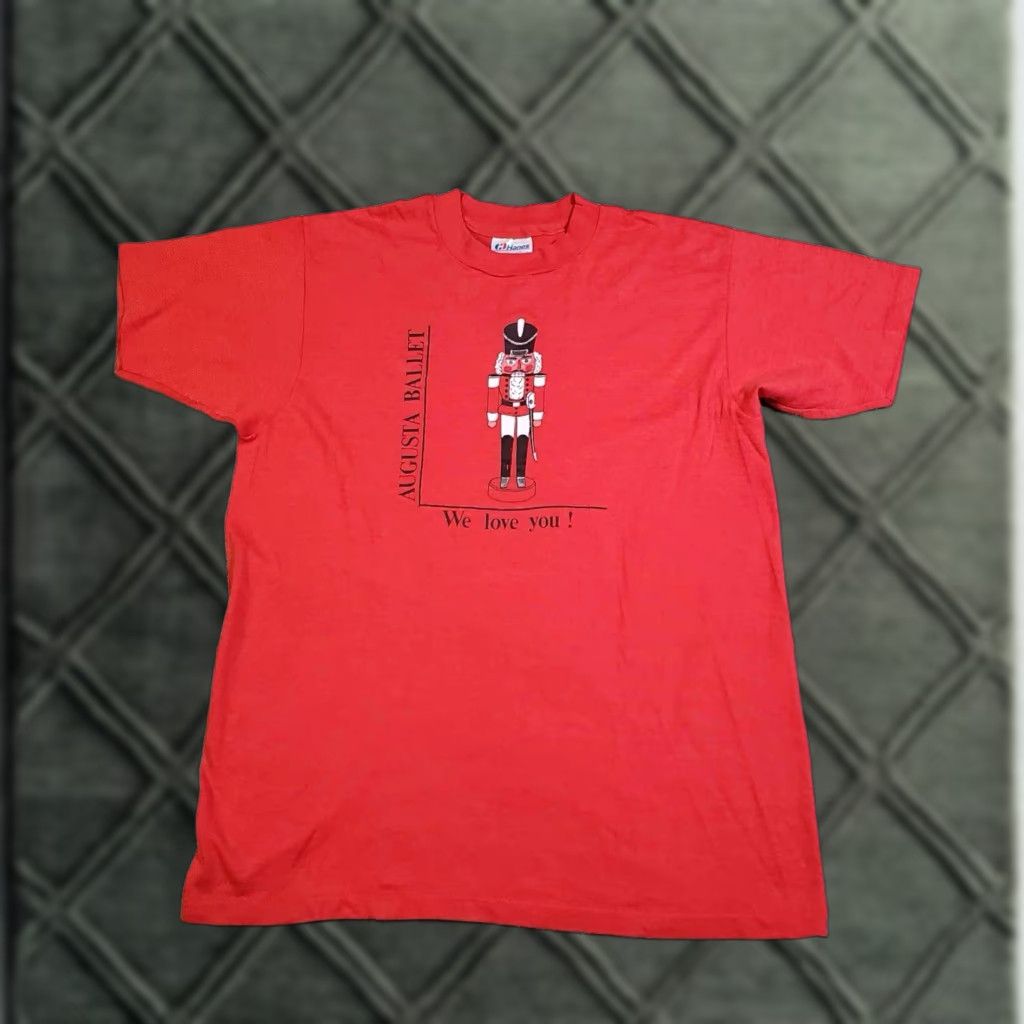 Hanes VINTAGE Augusta Ballet Nutcracker Tour T shirt Shirt L Red 1990s Hanes 100% Cotton Graphic Tee Mens Size US M / EU 48-50 / 2 - 1 Thumbnail