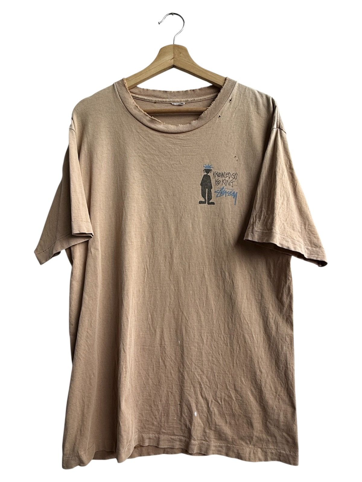 Stussy Vintage Trashed 80s STUSSY Knowledge is King tee Size US L / EU 52-54 / 3 - 2 Thumbnail