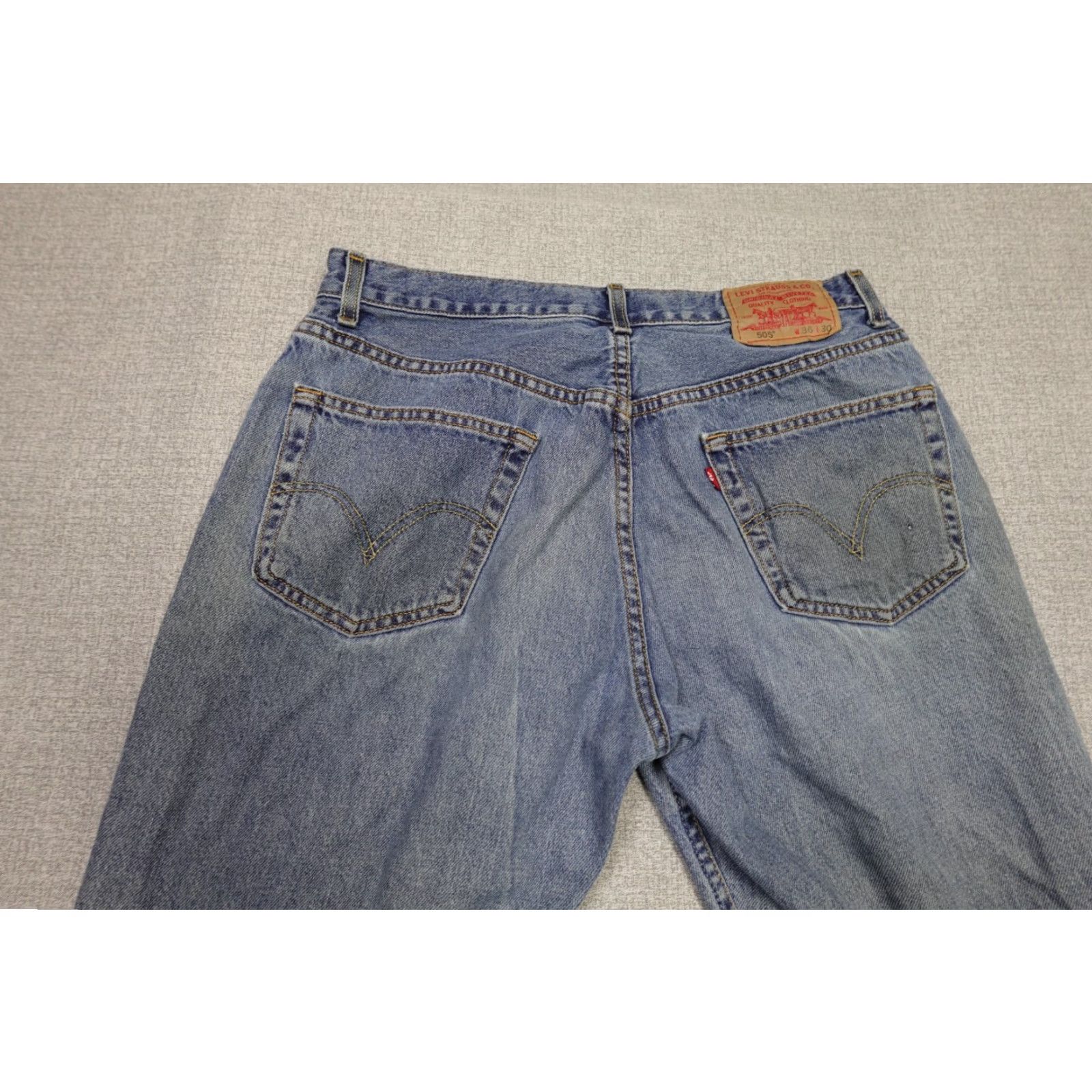 Levi's Levi's 505 Jeans Mens 36x30 Blue Regular Fit Straight Leg Light Wash Rancher Denim Cotton Zip 5-Pocket Modern Mens Size US 36 / EU 52 - 5 Thumbnail