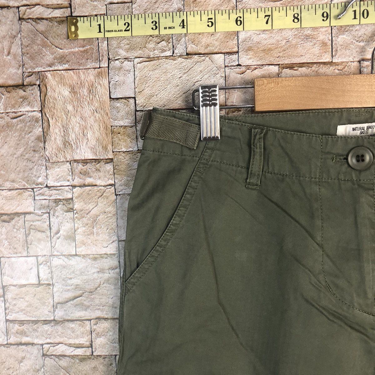 Japanese Brand Natural Beauty Basic Green Cargo Multipocket Pants #A49 Size US 28 / EU 44 - 4 Thumbnail