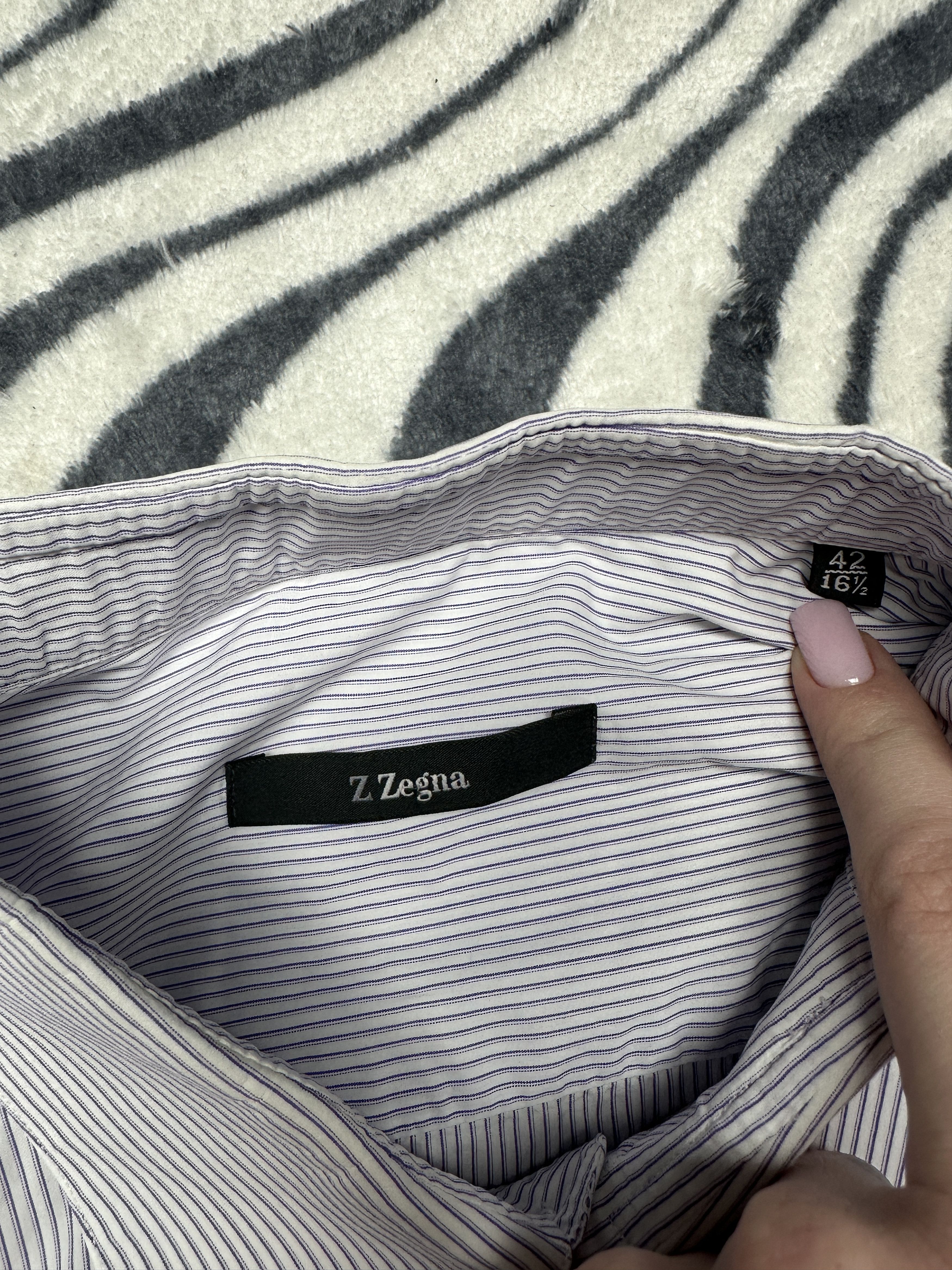 Z Zegna Z Zegna Mens Long Sleeve Striped Shirt Ermenegildo Zegna Size US L / EU 52-54 / 3 - 3 Thumbnail