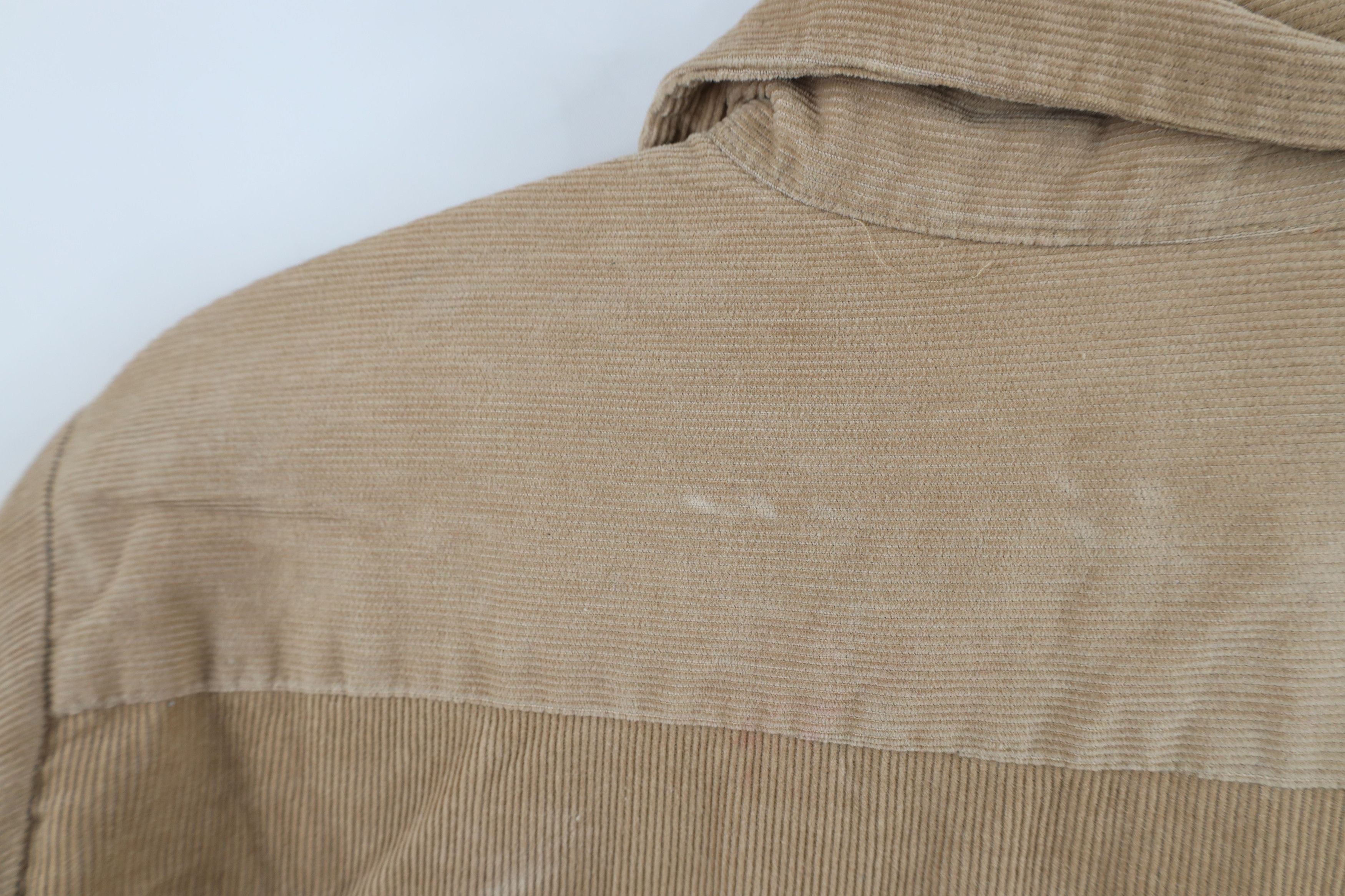 Vintage Vintage 90s Streetwear Corduroy Collared Button Shirt Beige Size US S / EU 44-46 / 1 - 11 Thumbnail