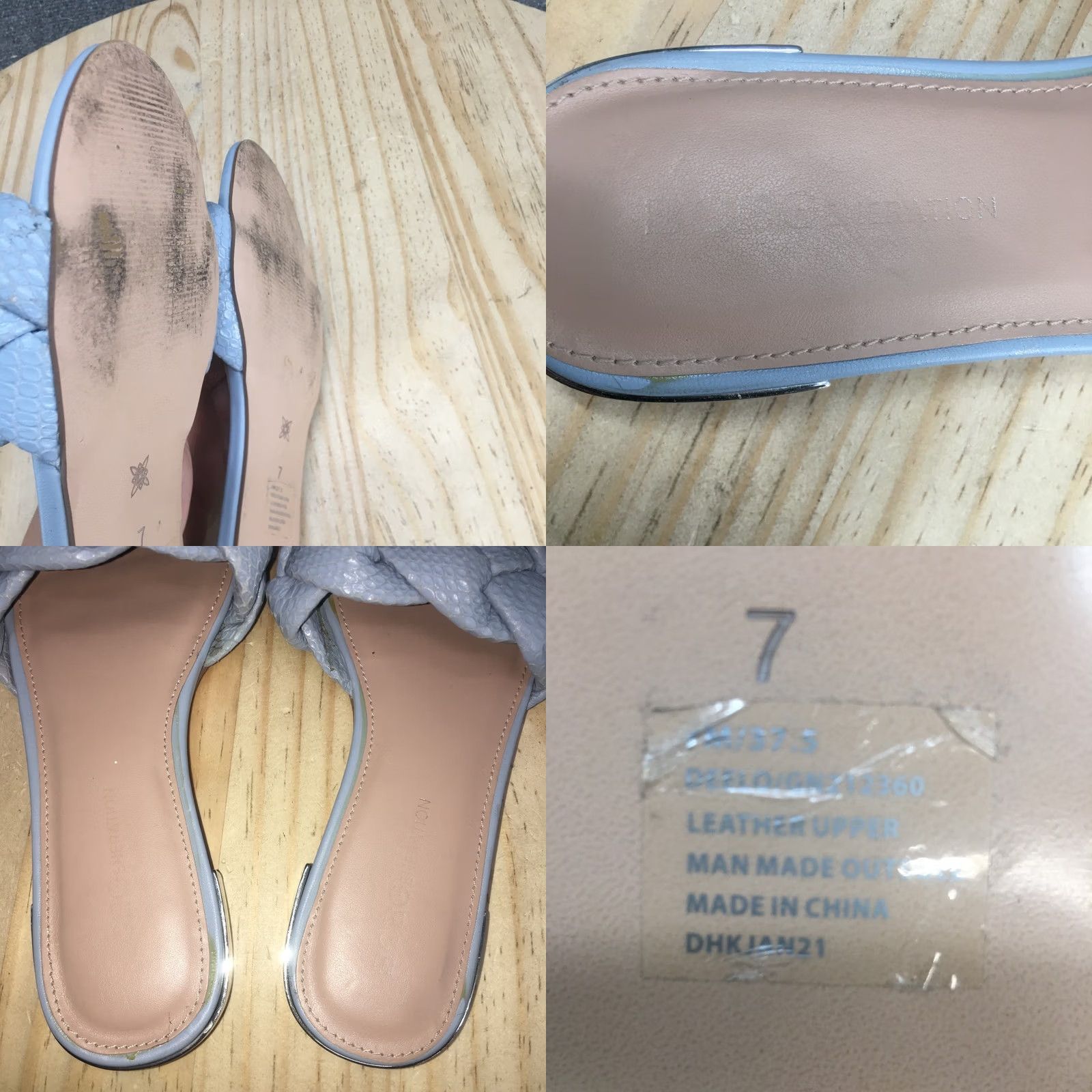 BCBGeneration BCBGeneration Sandals Womens 7M Deelo Braided Slide Blue Leather Casual Open Toe Size US 7 / IT 37 - 9 Thumbnail